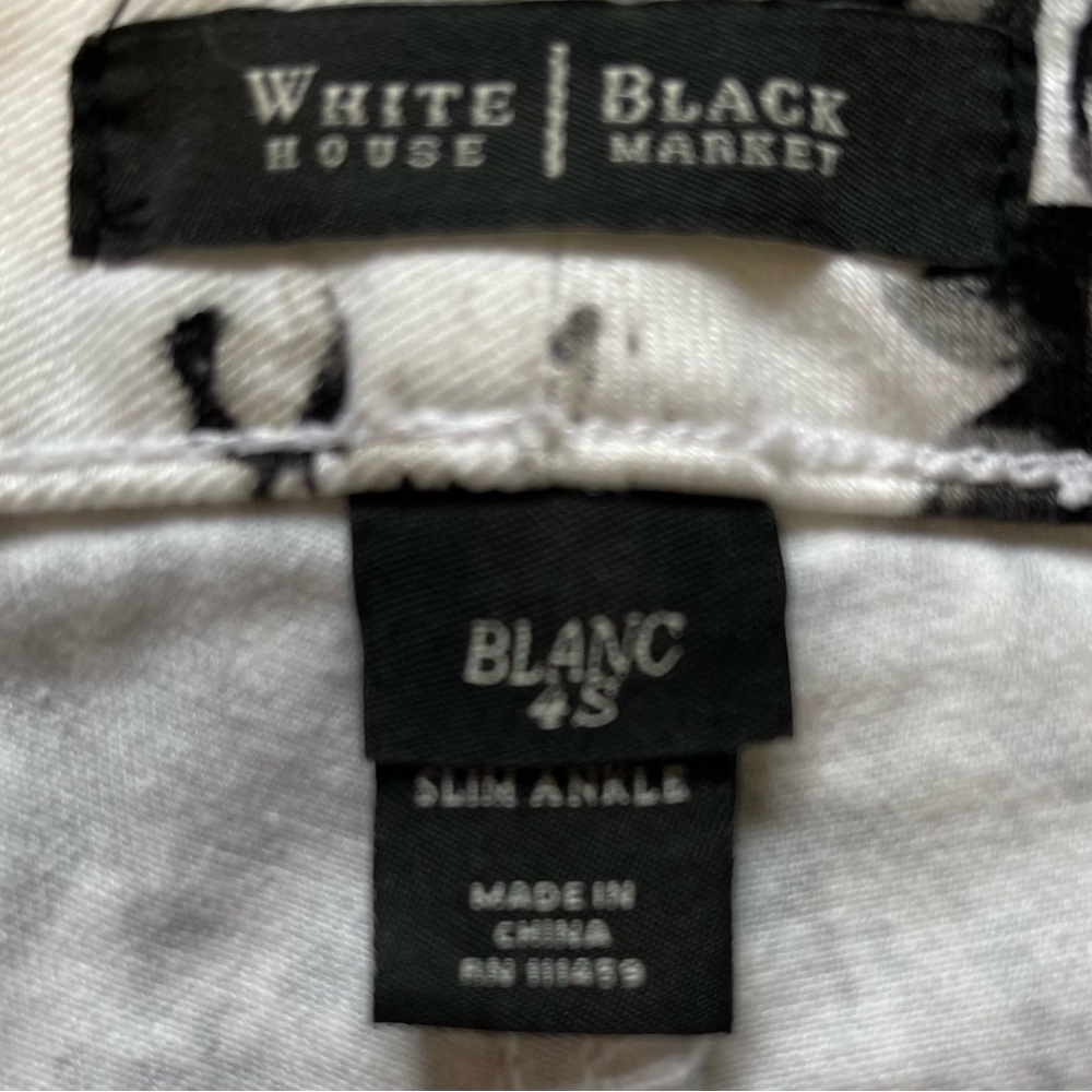 White House Black Market Black Rose Floral Blanc Women's Slim Ankle Denim Pant - Picture 6 of 15